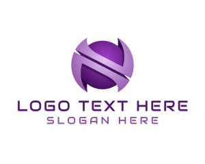 Letter - Purple Sphere Letter N logo design