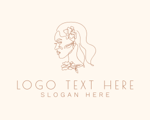 Floral Woman Face logo