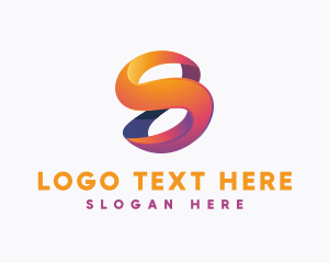 Gradient Infinity Ribbon 3D Letter S logo