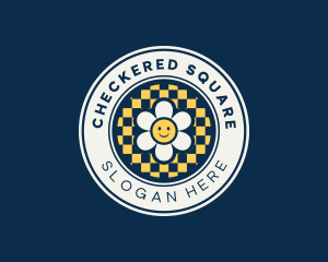 Checkered Flower Smile logo