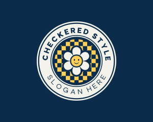 Checkered Flower Smile logo