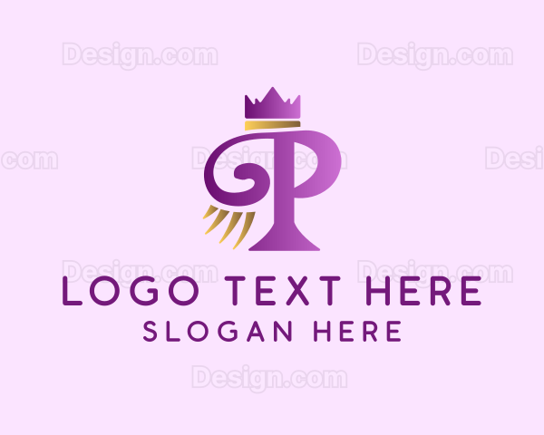 Violet Crown Letter P Logo