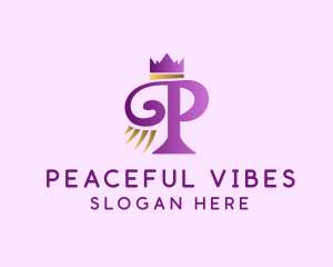 Violet Crown Letter P logo design