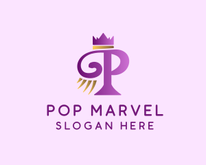 Violet Crown Letter P logo design