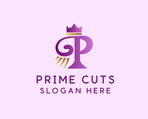 Violet Crown Letter P logo design