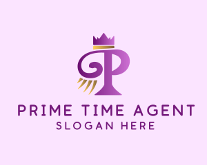 Violet Crown Letter P logo design