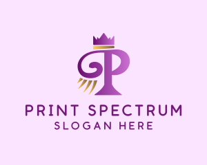 Violet Crown Letter P logo design