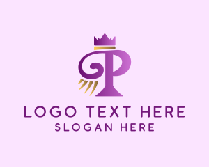 Majestic - Violet Crown Letter P logo design