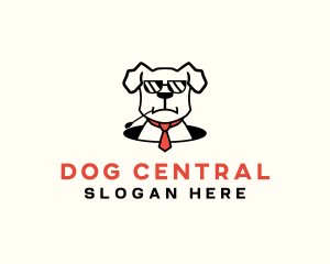 Boss Dog Tie Grooming logo design