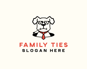 Boss Dog Tie Grooming logo design