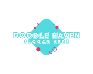 Quirky Doodle Shape logo design