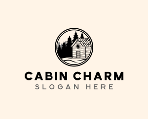Cabin Pine Tree Forest logo