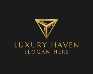 Luxury Gold Triangle logo design