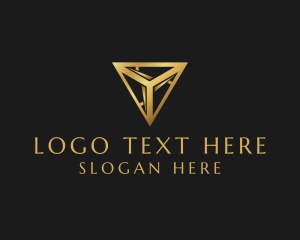 Scaffolding - Luxury Gold Triangle logo design