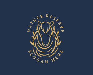 Natural Leaf Horse logo design