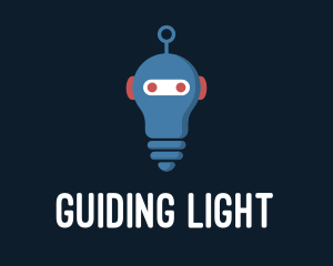 Robot Lightbulb Artificial Intelligence logo design