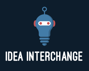 Robot Lightbulb Artificial Intelligence logo design