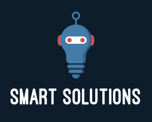 Robot Lightbulb Artificial Intelligence logo design