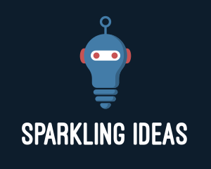 Robot Lightbulb Artificial Intelligence logo