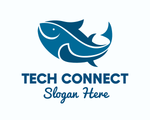 Blue Tuna Fish Logo