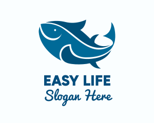 Blue Tuna Fish logo design