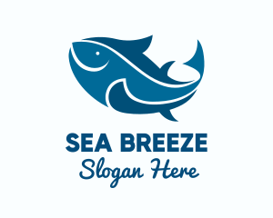 Blue Tuna Fish logo design