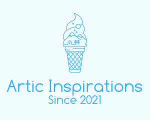 Blue Alps Iced Cream logo design