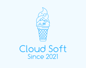 Blue Alps Iced Cream logo design