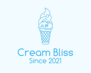 Blue Alps Iced Cream logo design