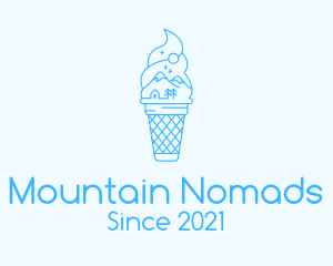 Blue Alps Iced Cream logo design