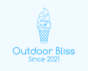 Blue Alps Iced Cream logo design