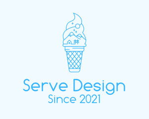 Blue Alps Iced Cream logo design