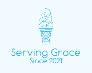 Blue Alps Iced Cream logo design