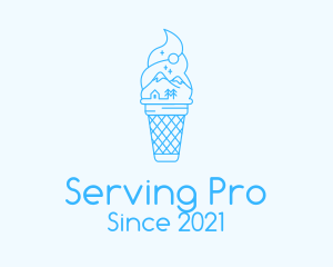 Blue Alps Iced Cream logo design