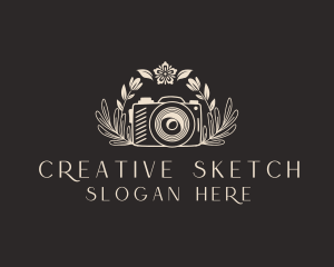 Creative Floral Camera  logo design