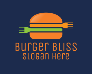 Fork Hamburger Burger  logo