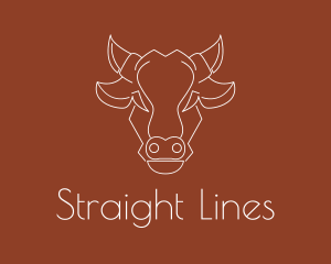 Geometric Cow Head Line logo design