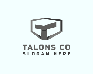 Construction Shield Letter T logo design