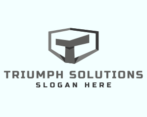 Construction Shield Letter T logo design