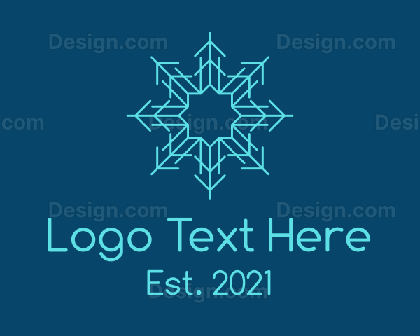 Blue Winter Snowflake Logo