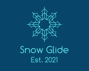 Blue Winter Snowflake logo design