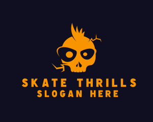 Orange Punk Skull logo design