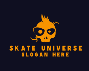 Orange Punk Skull logo design