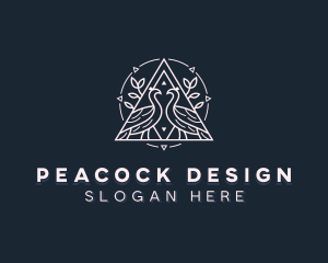 Peacock Bird Crest logo