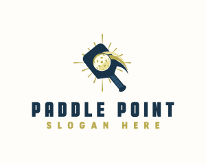 Pickleball Paddle Sport logo design