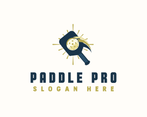 Pickleball Paddle Sport logo design