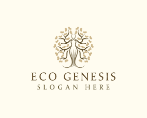 Woman Tree Eco logo design