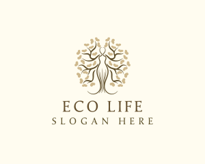 Woman Tree Eco logo design