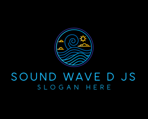 Wave Beach Travel logo design