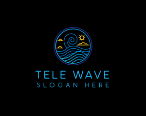 Wave Beach Travel logo design